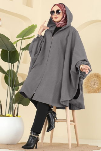 E.R.K. - Poncho 0505ERK1158 Anthracite