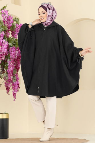 E.R.K. - Poncho 0505ERK1158 Black