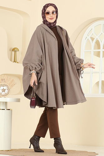 moda selvim كاب بيج غامق 0505ERK1158 - Thumbnail