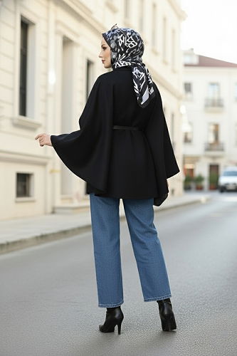 moda selvim كاب أسود 21190MPR1163 - Thumbnail