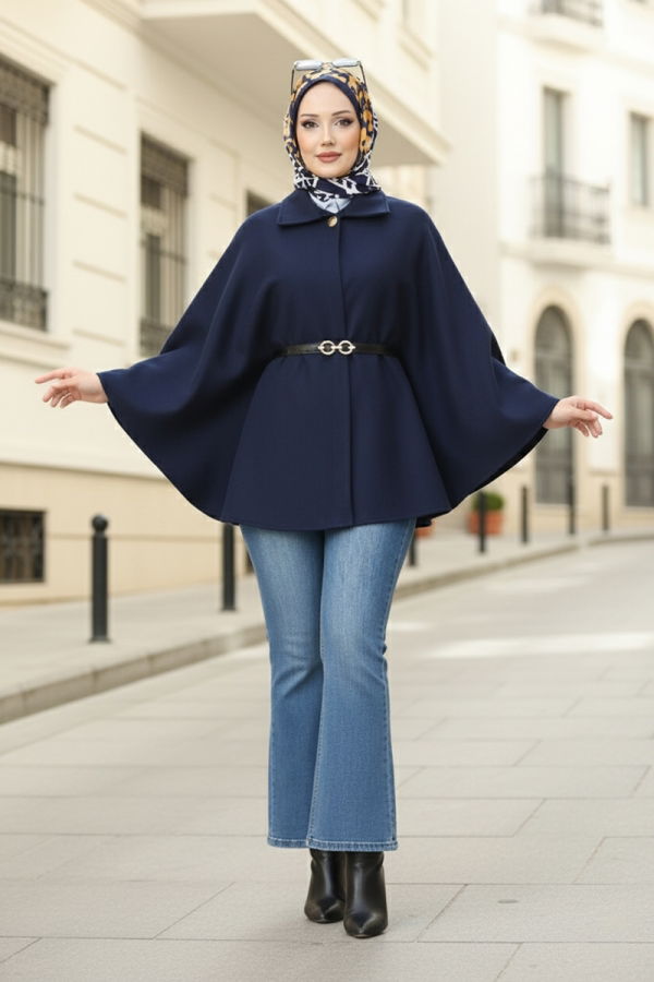 Modaselvim Poncho Poncho 21190MPR1163 Navy Blue