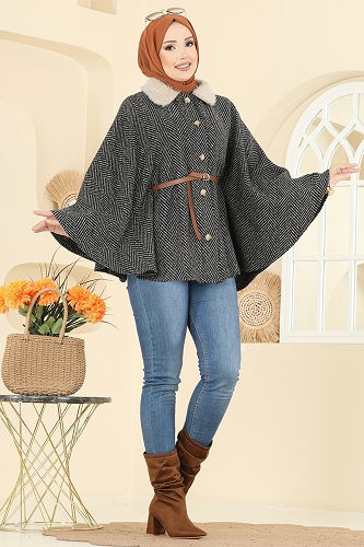 moda selvim Poncho 5333NFC1010 Brown - Thumbnail