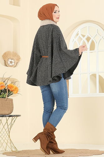 moda selvim Poncho 5333NFC1010 Brown - Thumbnail