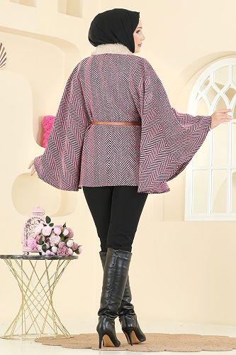 moda selvim Poncho 5333NFC1010 Pink - Thumbnail
