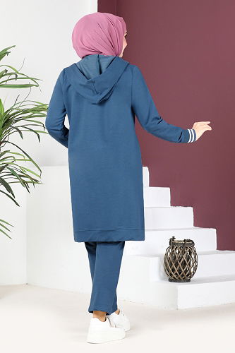 moda selvim مجموعة الطباعة الثلاثية المفصلة NZR7194 النيلي - Thumbnail