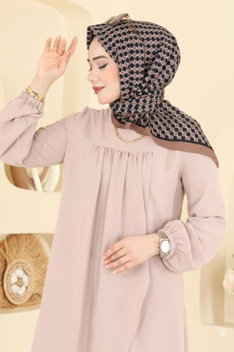 E.R.B. - Prizma Desen Soft Eşarp 510ERB1087 Kahve