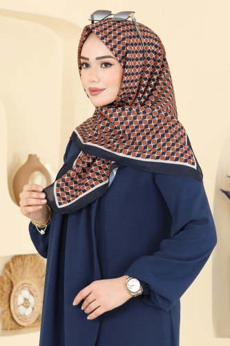 E.R.B. - Prizma Desen Soft Eşarp 510ERB1087 Laci&Taba