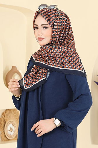 moda selvim Prizma Desen Soft Eşarp 510ERB1087 Laci&Taba - Thumbnail