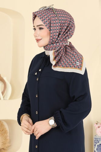 E.R.B. - Prizma Desen Soft Eşarp 510ERB1087 Taba