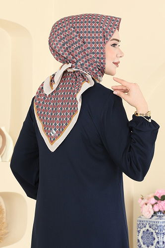 moda selvim Prizma Desen Soft Eşarp 510ERB1087 Taba - Thumbnail