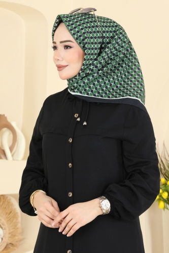 E.R.B. - Prizma Desen Soft Eşarp 510ERB1087 Zümrüt