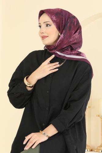 E.R.B. - Prizma Desen Soft Eşarp Serisi 506ERB1087 Koyu Mürdüm