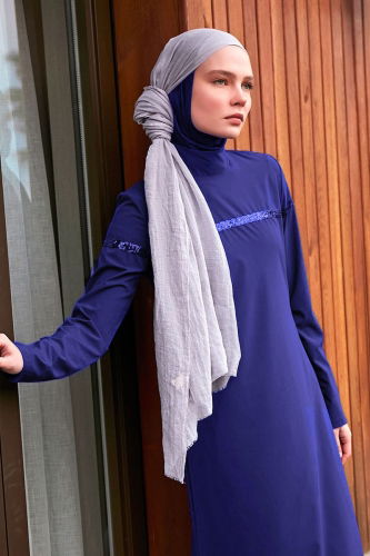 moda selvim Pul Detay Tam Kapalı Mayo 2433MRNK1139 Laci - Thumbnail