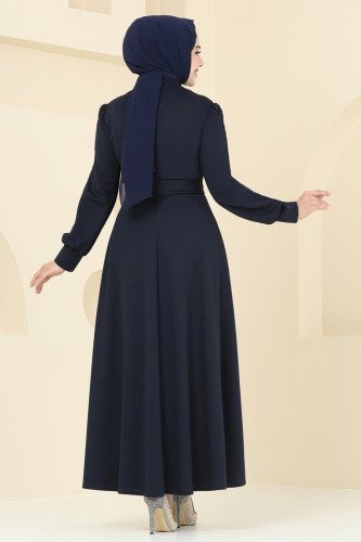 moda selvim Pul Payet Detay Abiye Elbise ASM2771 Laci - Thumbnail