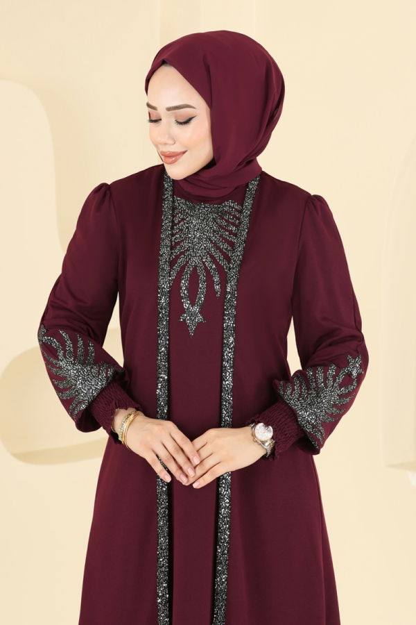 Modaselvim Tunik Pul Payet Detay Tunik ASM2845 Bordo