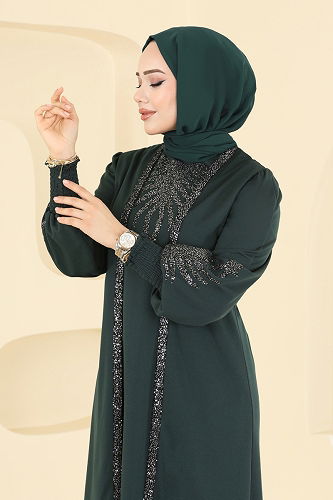 moda selvim Pul Payet Detay Tunik ASM2845 Zümrüt - Thumbnail