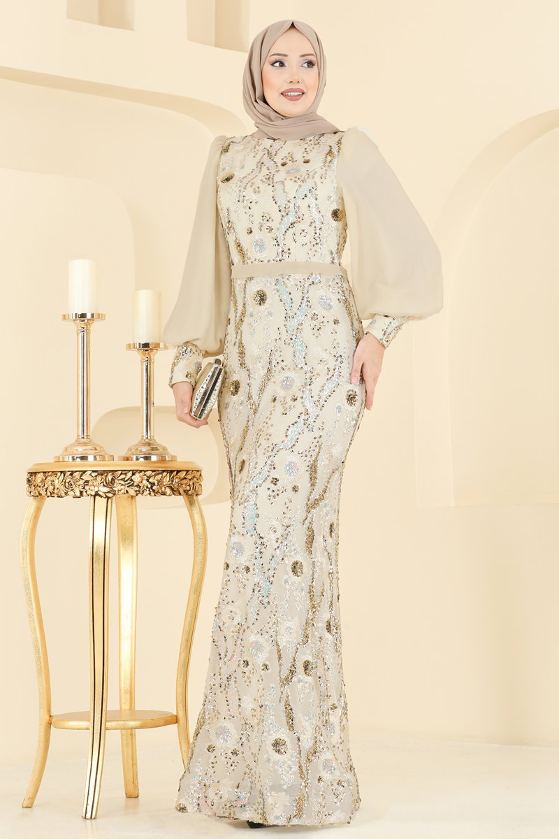 Pul Payet Detaylı Abiye 2847ELCK1161 Gold