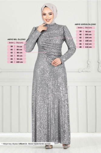 MRV Y.G.S. - Pul Payet İşlemeli Abiye 4028YGS898-M Gri