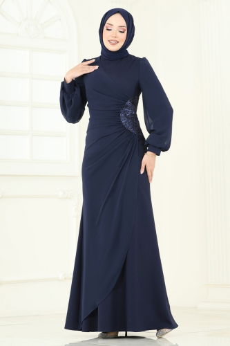 A.S.M.K. - Pul Payetli Abiye Elbise 2770ASMK1074 Laci