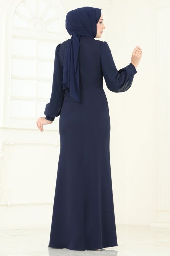 moda selvim Pul Payetli Abiye Elbise 2770ASMK1074 Laci - Thumbnail