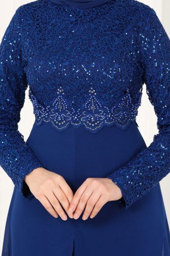moda selvim Pul Payetli Şifon Takım 5422AB368 Saks - Thumbnail