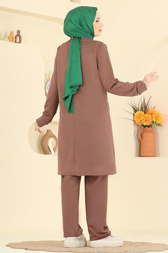 moda selvim Rahat Kesim 2 li Takım PL9202 Pudra Vizyon - Thumbnail