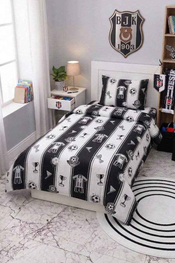 Modaselvim EV YAŞAM Ranforce Nevresim Takım 1007HB1195 Desen 1 Siyah