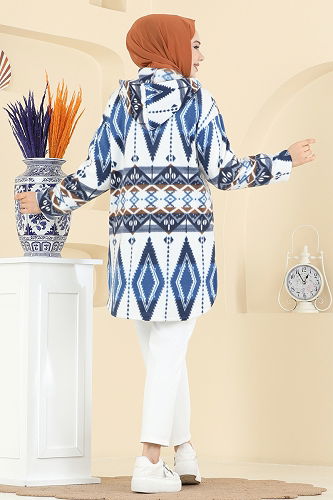 moda selvim Renkli Desenli Polar Kap 2062ERK1158 Desen5 Laci - Thumbnail