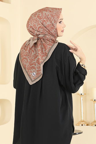 moda selvim Retro Desen Soft Eşarp Serisi 508ERB1087 Vizyon - Thumbnail