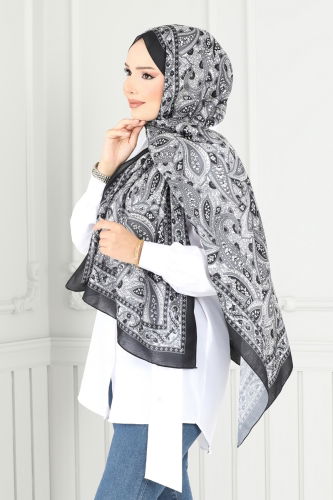 A.R.T. - Retro Desen Soft Şal Serisi 709ART1138 Siyah