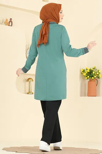 moda selvim Ribana Detaylı 2 li Takım 2823SLK540 Mint - Thumbnail