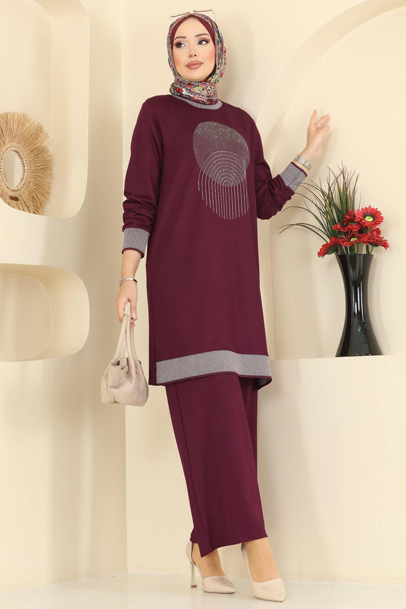 Ribana Detaylı İkili Takım 3462UZ662 Bordo