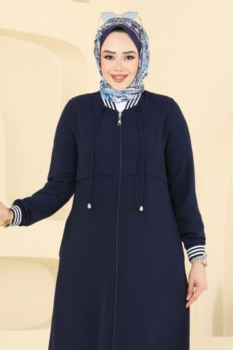 moda selvim Ribanalı Tesettür Kap 8003BM387 Laci - Thumbnail