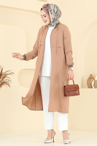 moda selvim Ribanalı Tesettür Kap 8003BM387 Vizyon - Thumbnail