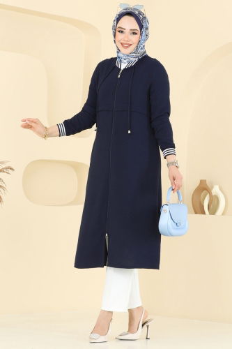 B.M.R. - Overcoat 8003BM387 Navy Blue