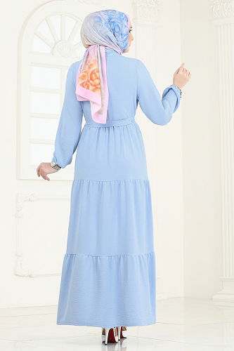 moda selvim Dress PL4006 Baby Blue - Thumbnail
