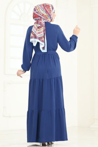 moda selvim Dress PL4006 Indigo - Thumbnail