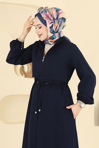 moda selvim Rüzgarlık Detaylı Dabıl Ferace 2783SL432 Laci - Thumbnail