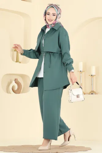 L.V.A. - Rüzgarlık Detaylı Dabıl Takım 0844LVA1173 Küf Yeşili