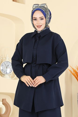 moda selvim Rüzgarlık Detaylı Dabıl Takım 0844LVA1173 Laci - Thumbnail