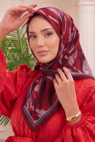 E.R.B.K. - Sahra Desen Soft Eşarp 513ERBK1201 Bordo
