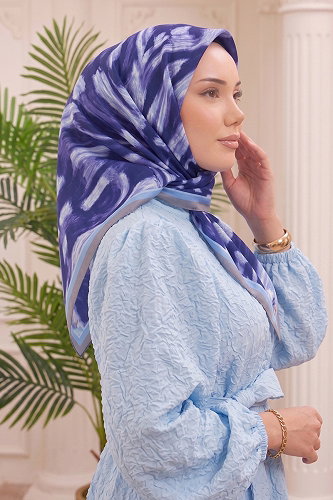 moda selvim Sahra Desen Soft Eşarp 513ERBK1201 Laci - Thumbnail