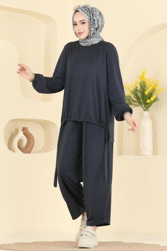 Z.N.N.K. - Şalvar Pantalonlu 2 li Takım 5650ZNNK1102 Açık Antrasit