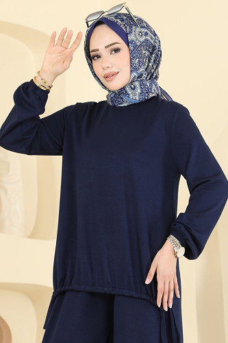 moda selvim Şalvar Pantalonlu 2 li Takım 5650ZNNK1102 Laci - Thumbnail