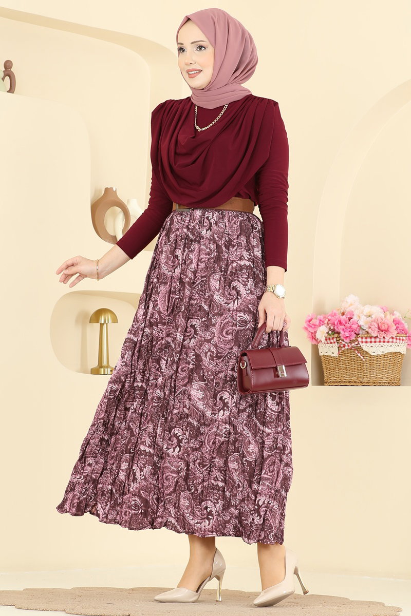 Sandy Bluz Etekli Takım 1377ANT466 Bordo