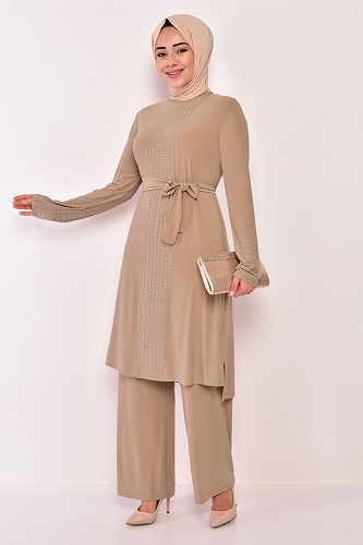 moda selvim Sandy Set with Stones ASM2585-M Vision - Thumbnail