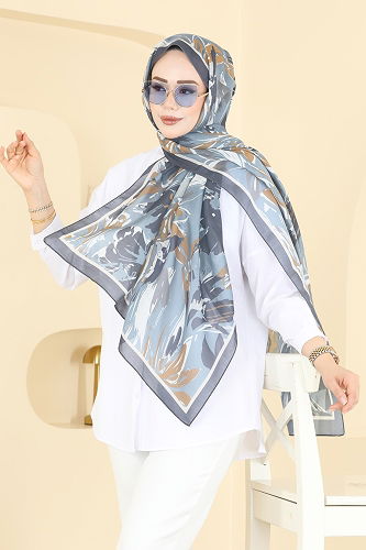 moda selvim Scarf 003AFV475 Blue - Thumbnail