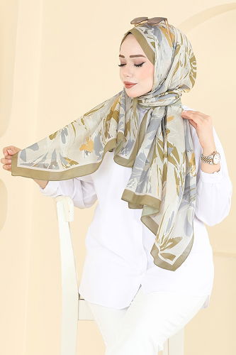 moda selvim Scarf 003AFV475 Light Khaki - Thumbnail
