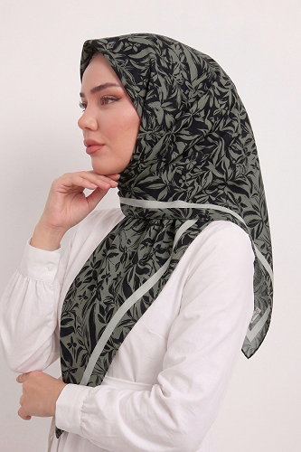 moda selvim إشارب أخضر عفني فاتح 120AFV475 - Thumbnail