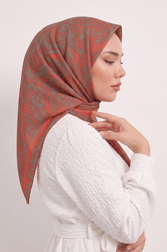 moda selvim إشارب قرميدي 120AFV475 - Thumbnail